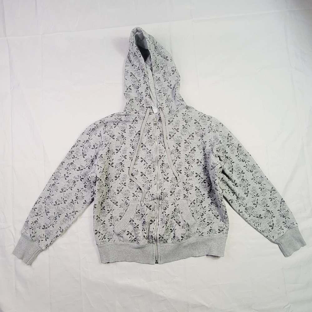 LFL Kids Full Zip Hoodie Size Large Grey Botanical Print Jacket K73 - Picture 2 of 15